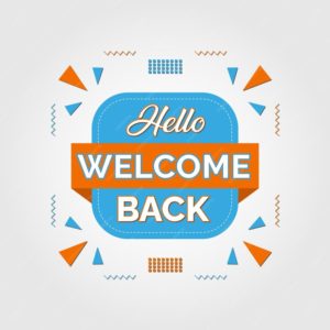 Ilustración indicando los textos Hello, Welcome back